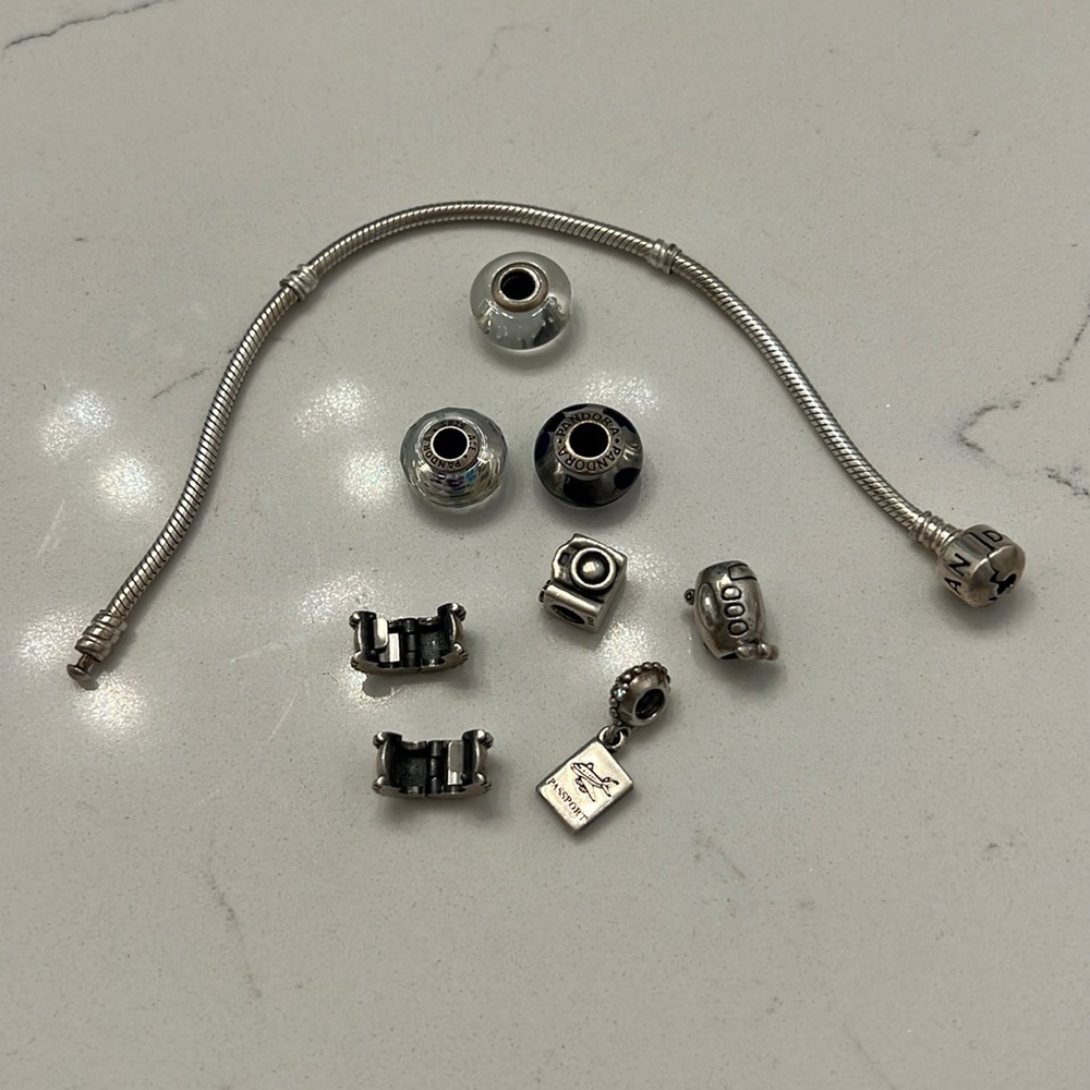 Pandora bracelet with spacers and charms
